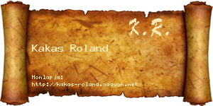 Kakas Roland névjegykártya